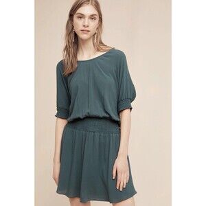 FLOREAT Anthropologie Azriel Corded Mini Dress Rayon Blouson Minimalist SIZE 6